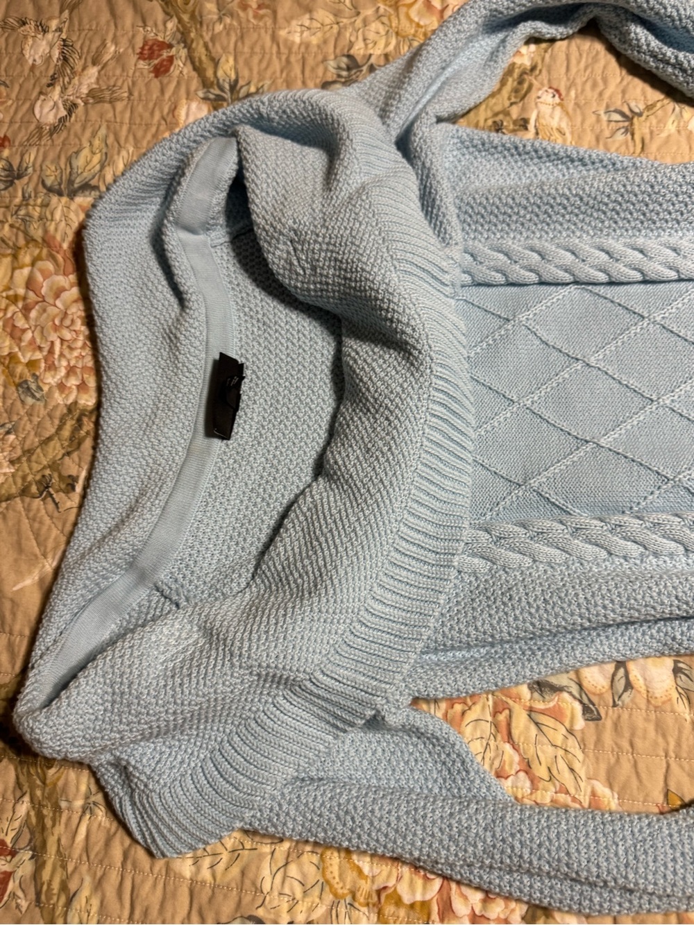 Lane Bryant Light Blue Cable Knit Scoop Neck Sweater